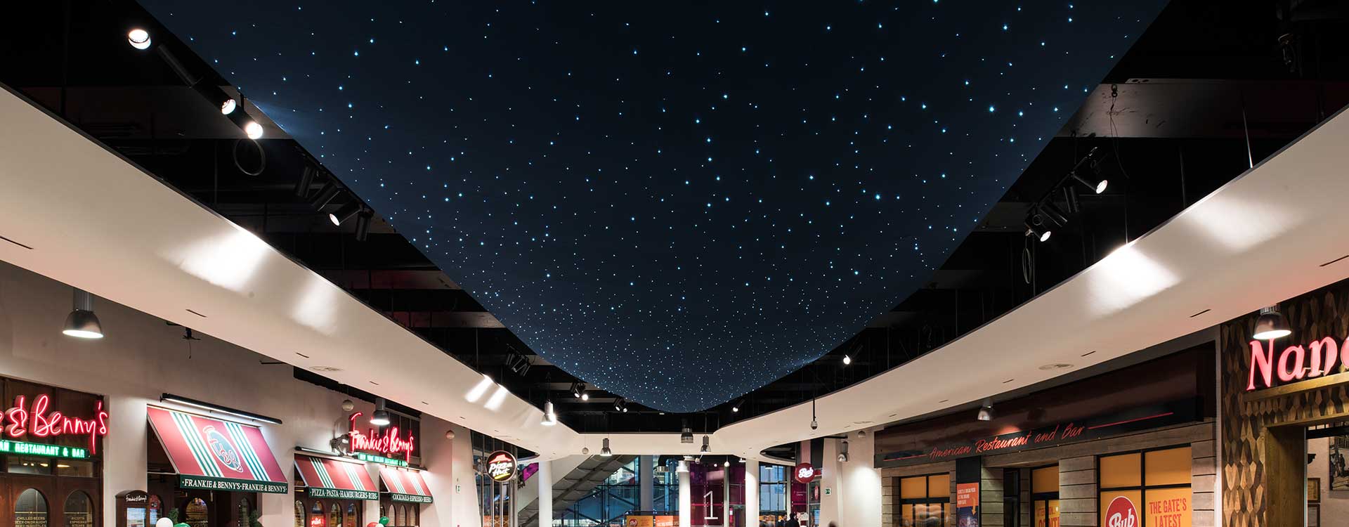 fibre optic lighting in the gate centre, newcastle
