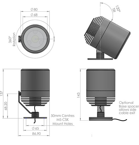 lm3 led fitting cad image