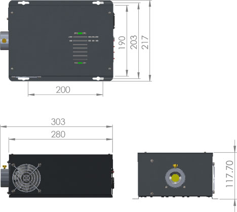 cad image of sirius s fibre optic light source