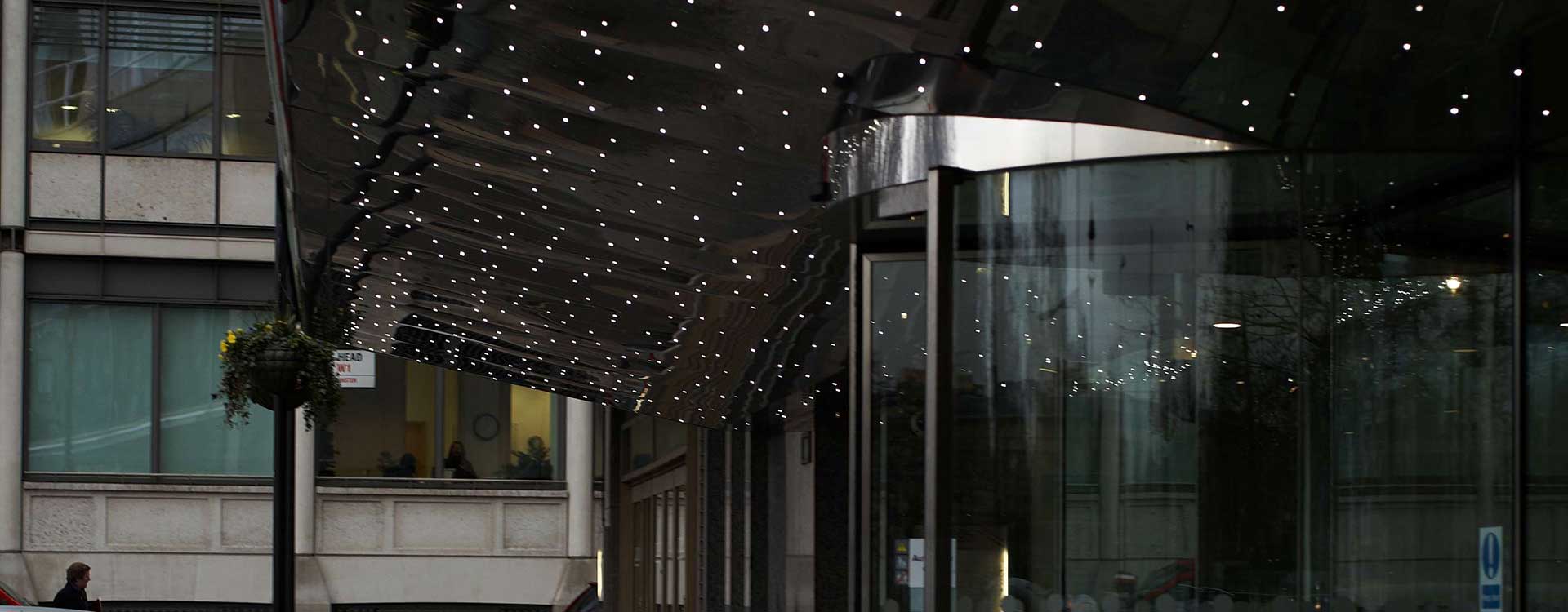 fibre optic lighting at the hilton, park lane