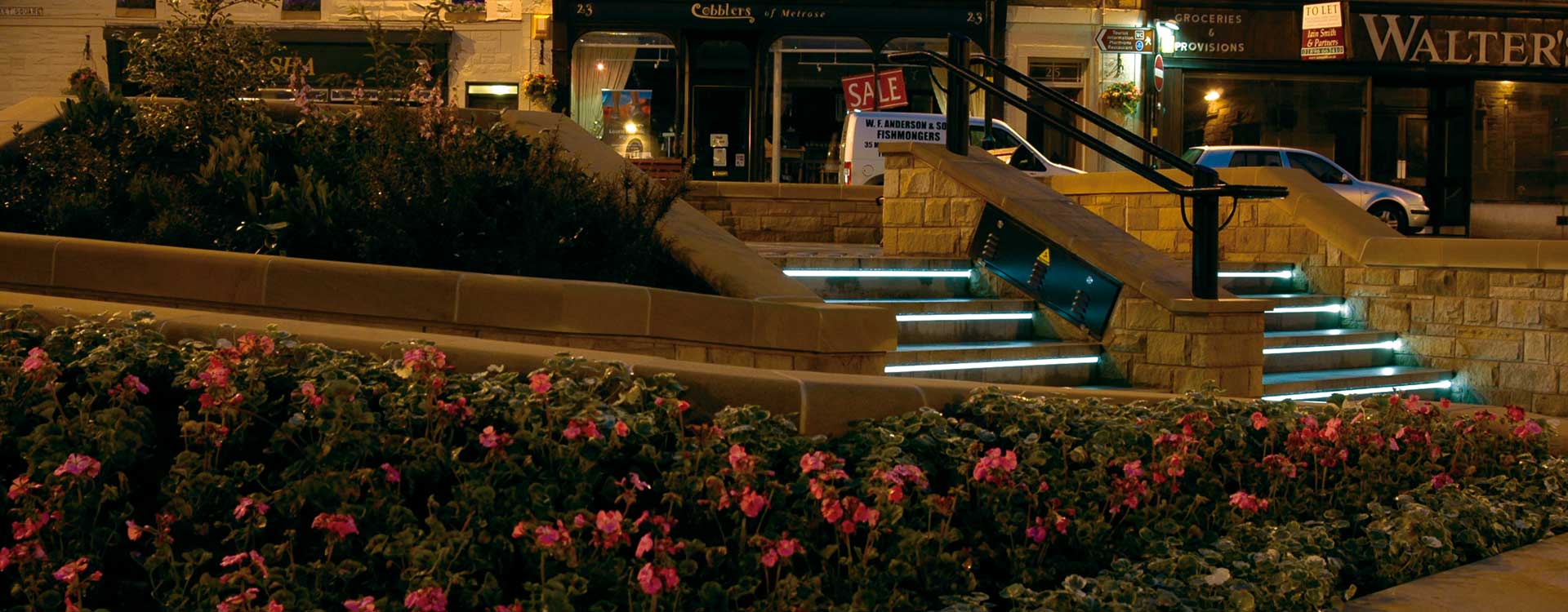 fibre optic lighting in melrose town centre